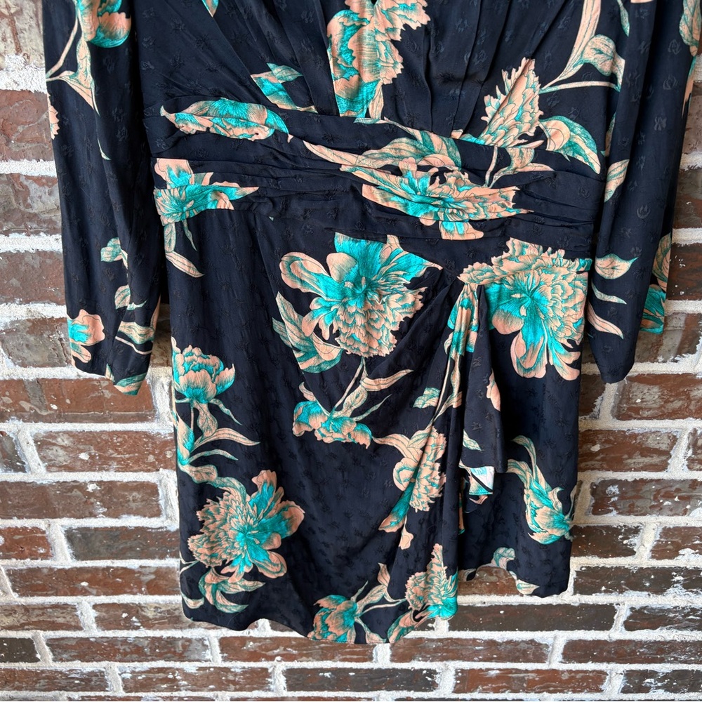 Sandro Bruni Asymmetric Floral Printed Mini Dress Size 6 - Picture 7 of 16